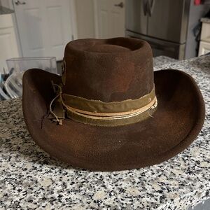 Brown Suede Cowboy Hat - Unbranded